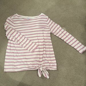 Old Navy Cream & Lilac Stripe Tee